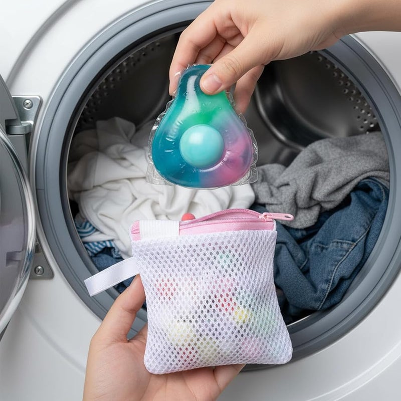 SYOSI 4 Pcs Laundry Pod Holder Bags, Zippered Wash Bag for Detergent Pods and Scent Beads, Anti-Sticking Laundry Bag for Washing Machine, Dissolve Faster Pod Container, Laundry Organizer Accessories - Image 4