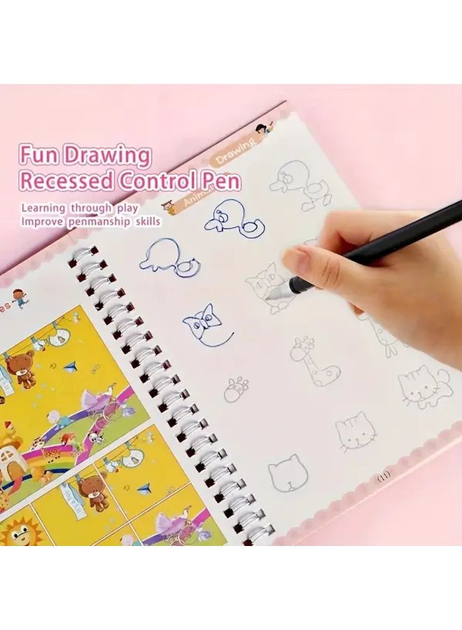 Pen Controlled Calligraphy Practice Set With Grooved Reusable Alphabet Book - Image 5