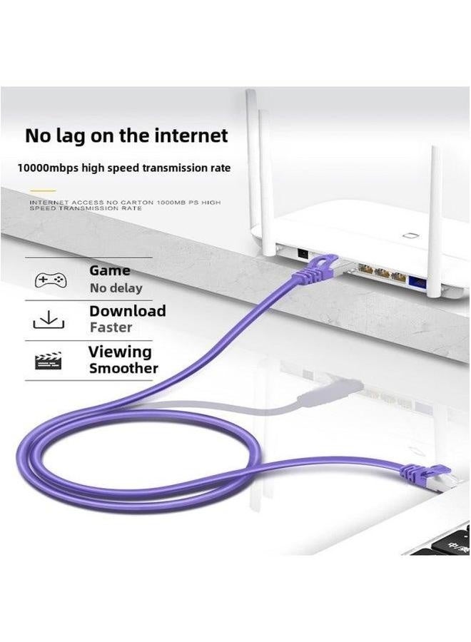 Category 7 Network Cable CAT7 Double Shielded Oxygen-free Copper 10 Trillion Finished Cat7 Jumper-Color:Purple-Line Length:1m  - Image 4