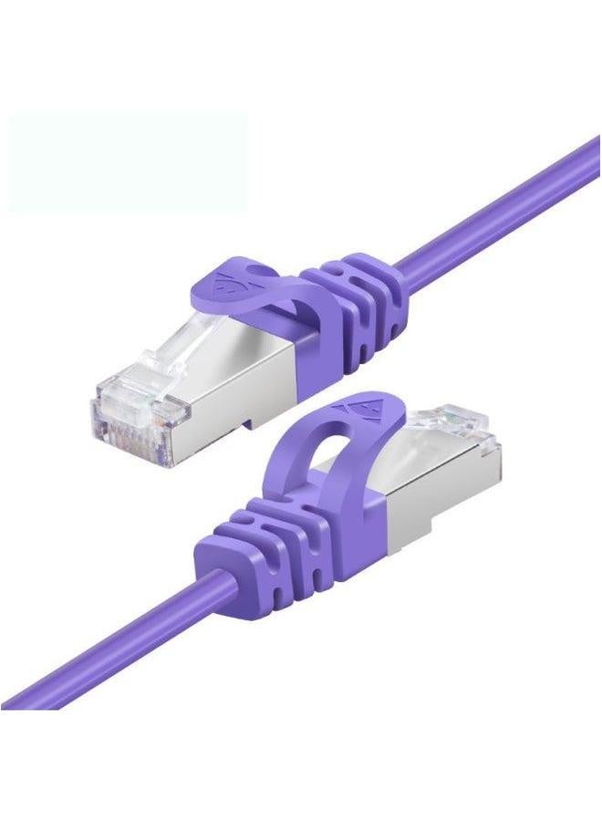 Category 7 Network Cable CAT7 Double Shielded Oxygen-free Copper 10 Trillion Finished Cat7 Jumper-Color:Purple-Line Length:1m  - Image 5