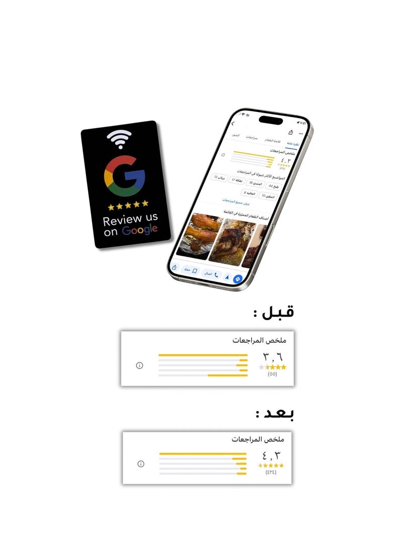 Google NFC – Google Review NFC Card for Restaurants, Cafes & Stores – Black - Image 3