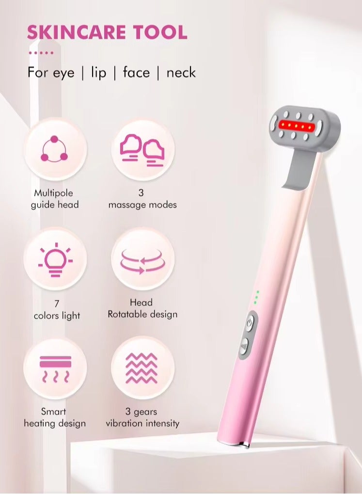 Prime by javaudan 7-in-1 Red Light Therapy for Face – LED Facial Massager with 7 Color Modes Anti-Aging, Wrinkle Reduction & Skin Rejuvenation Eye Wand for Home Use - Image 2