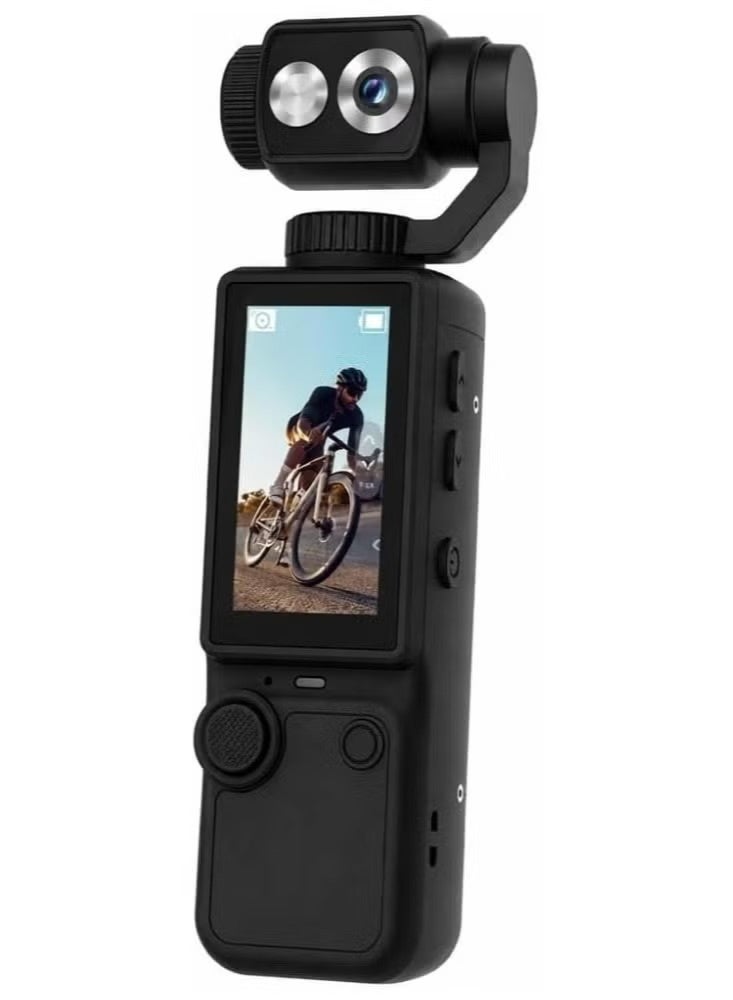 ELTRAZONE Q8 4K Ultra HD Pocket Vlog Camera – 1-Inch Sensor, 3-Axis Gimbal Stabilizer, 32GB Memory Card Included, Portable Mini Camera for Vlogging & Travel, Black - Image 1