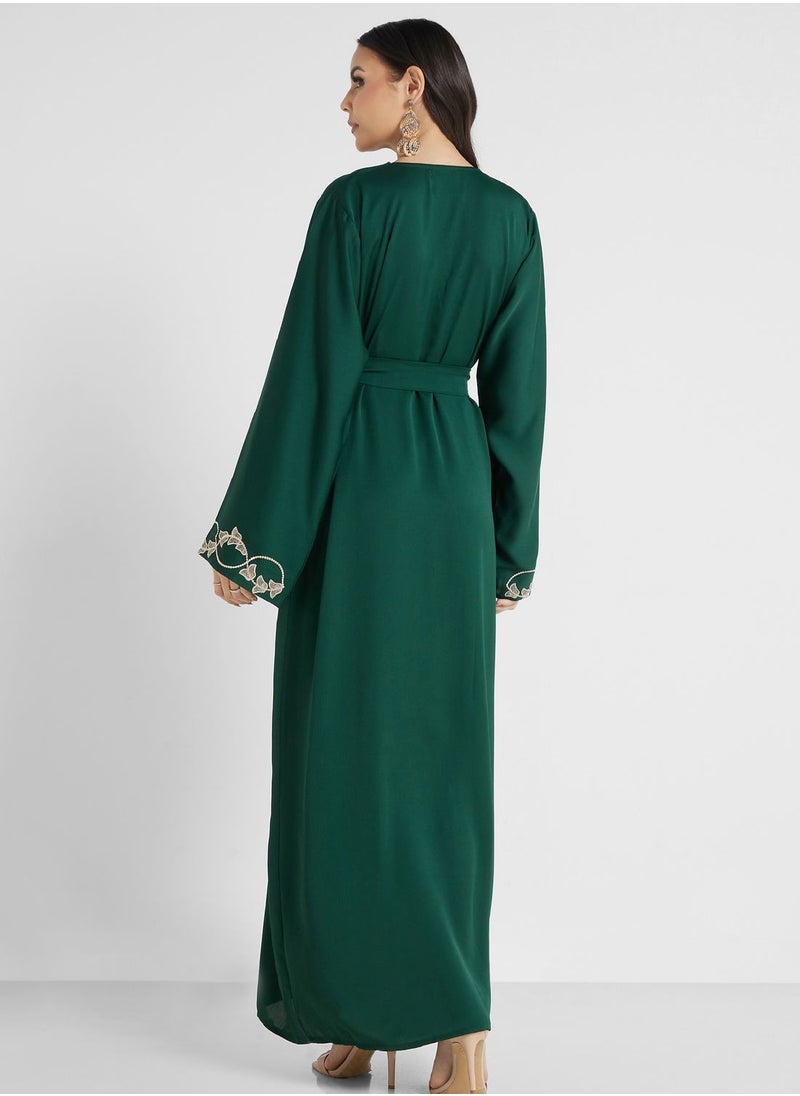 hayas closet - Embroidered Belted Jalabiya - Image 1