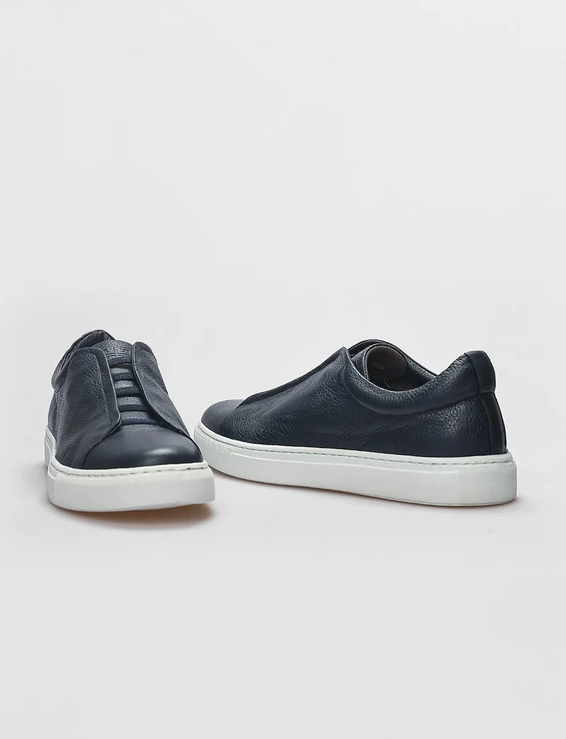 Cabani Leather Navy Blue Elastic Men's Sports Shoes