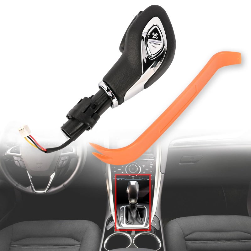 Generic Magimaker Automatic Gear Shift Knob Handle with Button DG9Z-7213-EA for Ford Fusion 2013-2016 / Transit 2015-2020 Gear Shifter Lever Selector (Chrome)  - Image 1