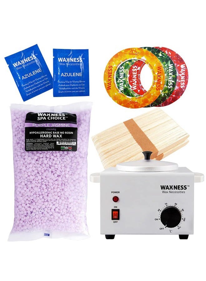 Waxness Spa Choice Purple Jasmine Demi Creamy No Rosin Waxing Kit with 2.2 Lb / 1 Kg Wax Bag - Image 1