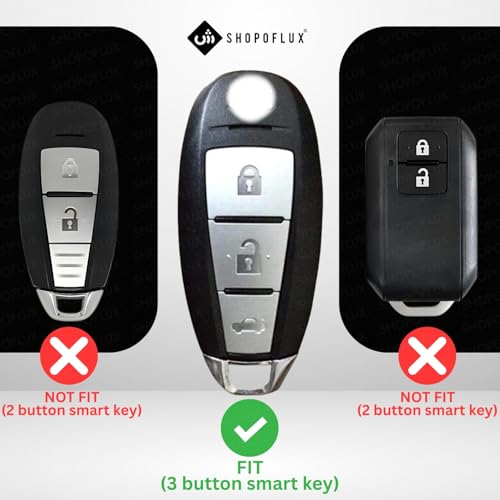 Shopoflux® TPU Key Cover Compatible with Baleno, Breeza, S Cross, Ciaz, Swift 3 Button Smart Key (White) - Image 2