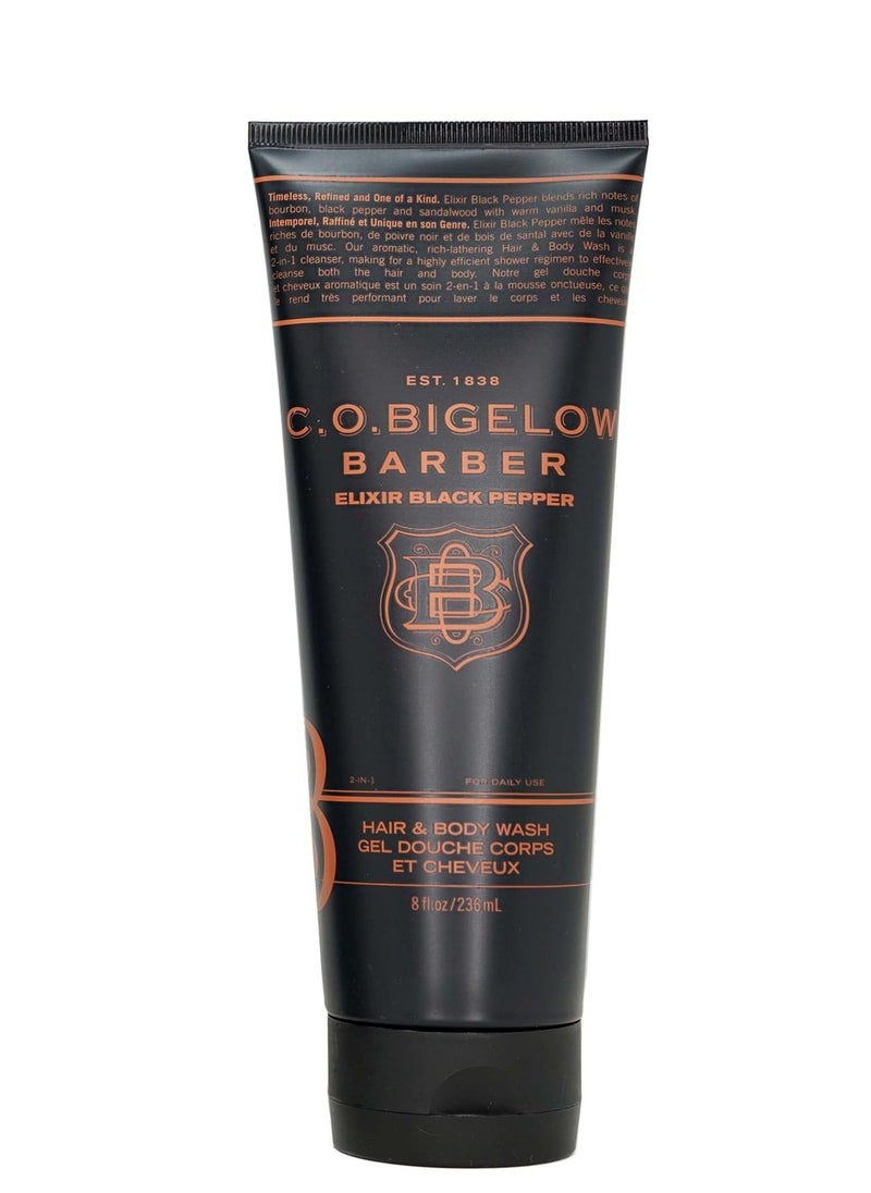 C. O. Bigelow - C.O. Bigelow Elixir Black Pepper No. 1609 Bourbon & Sandalwood Moisturizing Shampoo and Body Wash for Men, 8 fl oz - Image 1