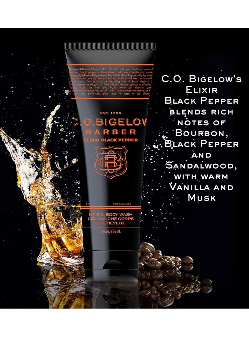 C. O. Bigelow - C.O. Bigelow Elixir Black Pepper No. 1609 Bourbon & Sandalwood Moisturizing Shampoo and Body Wash for Men, 8 fl oz - Image 1