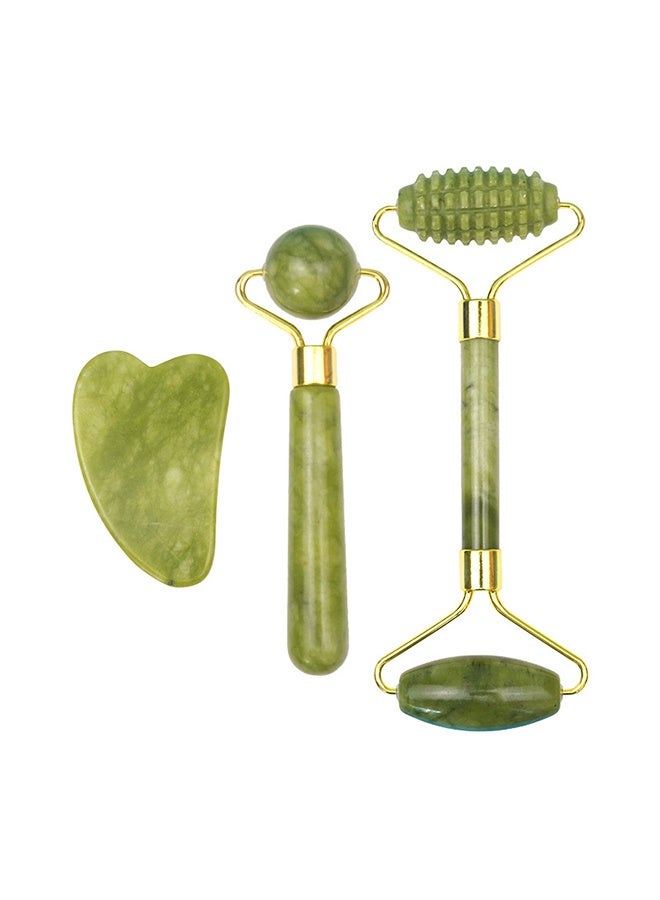 مجموعة أدوات غوا شا للوجه وأسطوانة اليشم - أدوات مضادة للشيخوخة لتصريف اللمف والانتفاخ والتجاعيد والاسترخاء - أداة للعناية بالبشرة للوجه والرقبة - Image 1