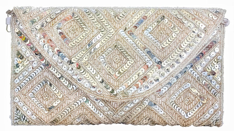 DUCHESS Women's Hand Embroidered Envelope Clutch -Bridal Ethnic Traditional Casual Purse/Clutch/Handbag (23 L x 2.5 W x 13H cm) - Image 1