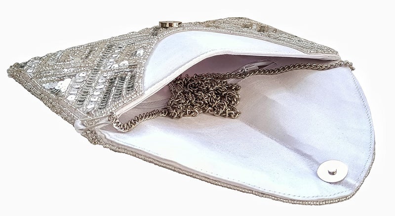 DUCHESS Women's Hand Embroidered Envelope Clutch -Bridal Ethnic Traditional Casual Purse/Clutch/Handbag (23 L x 2.5 W x 13H cm) - Image 5