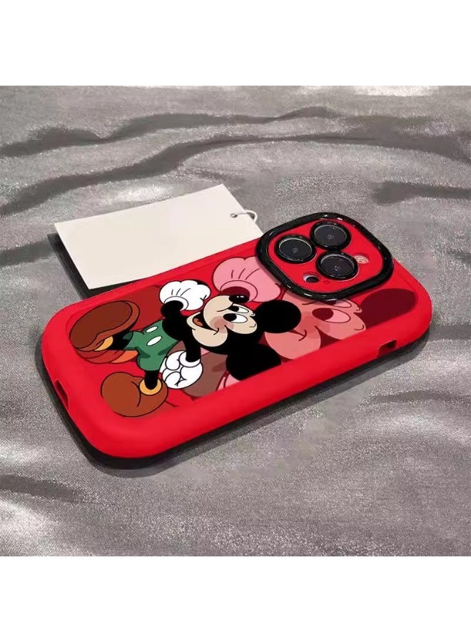 NIBEMINENT Cartoons Mickey Mouse Protective TPU Case Cover For iPhone 15 Pro Max, Chinese Red