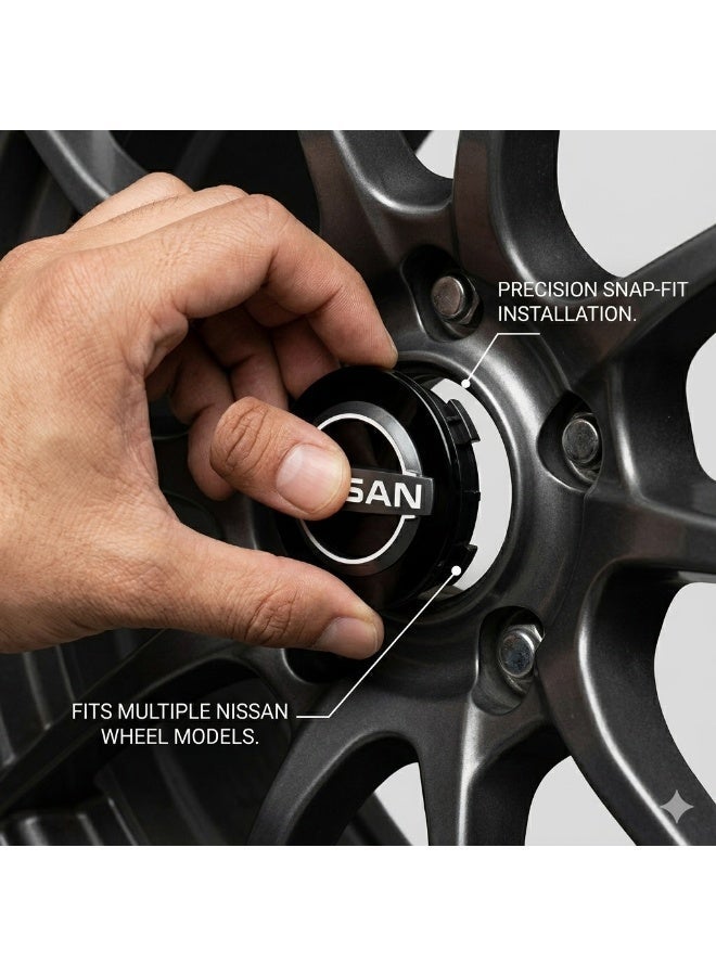 Wheel Center Hub Caps Set of 4 OEM Style Rim Covers Easy Clip-On Fit Replacement Durable Wheel Center Caps Compatible with Nissan Vehicles - Image 3
