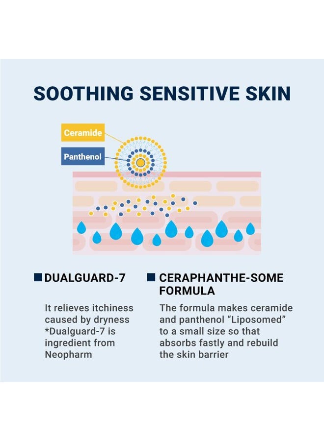 derma b CeraMD Repair Cream Wash, Unscented Fragrance Free Creamy Face & Body Cleanser for Dry Sensitive Itchy Skin, Deep Moisture Paraben-Free Body Wash, Cream to Foam Cleanser, 13.5 Fl. Oz., 400ml - Image 5