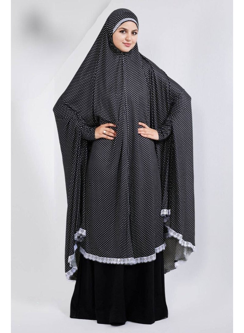 خمار طويل للصلاة والاستقبال قطعة واحدة للنساء – فري سايز – قطن وليكرا عالي الجودة - Image 2