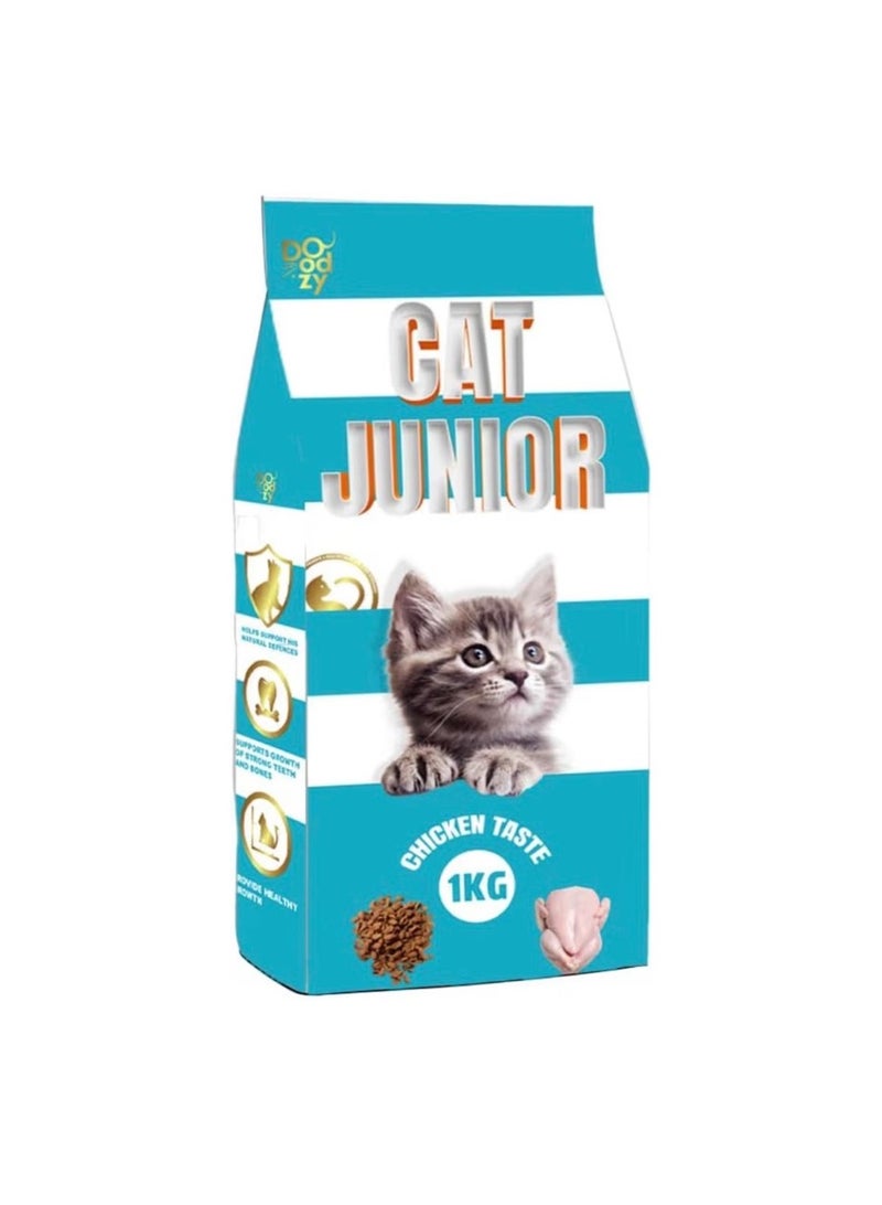Doodzy Junior Cat Food, Chicken Taste, 1 kg