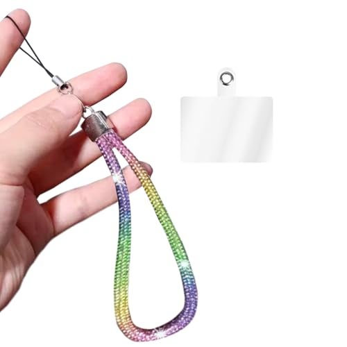 GadgetBite Small Diamond Charm Phone Lanyard: Stylish Cross-Body Mobile Holder Strap, Hands-Free Neck Chain Accessory, Ideal for iPhone & Most Smartphones with Charms for Phone Cases - Rainbow - Image 1