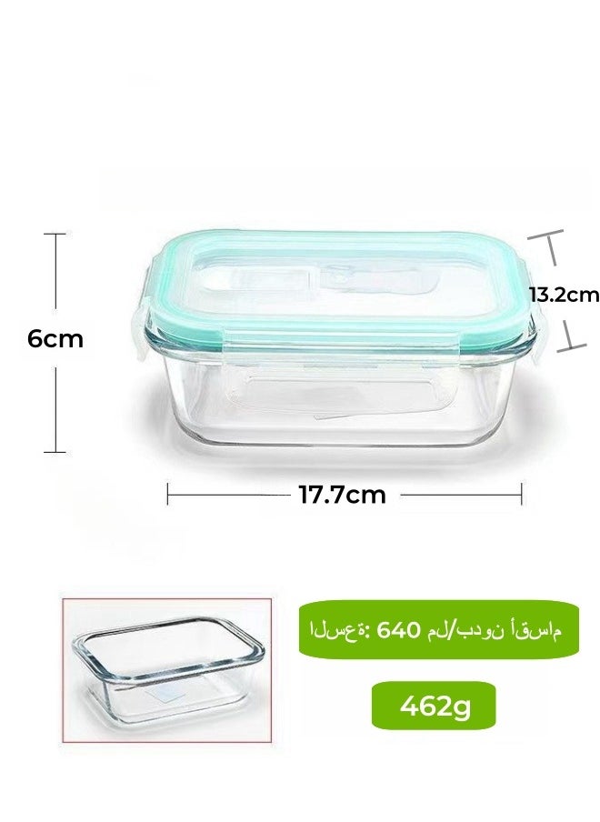 Browning - 3 Piece Large Capacity Microwave Heating High Borosilicate Food Grade Glass Lunch Boxes Glass Bowls Sealed Crisper Box ,Lunch Boxes Office,Lunch Boxes School,1040ml, 1040ml, 640ml with Insulation Bag - Image 1