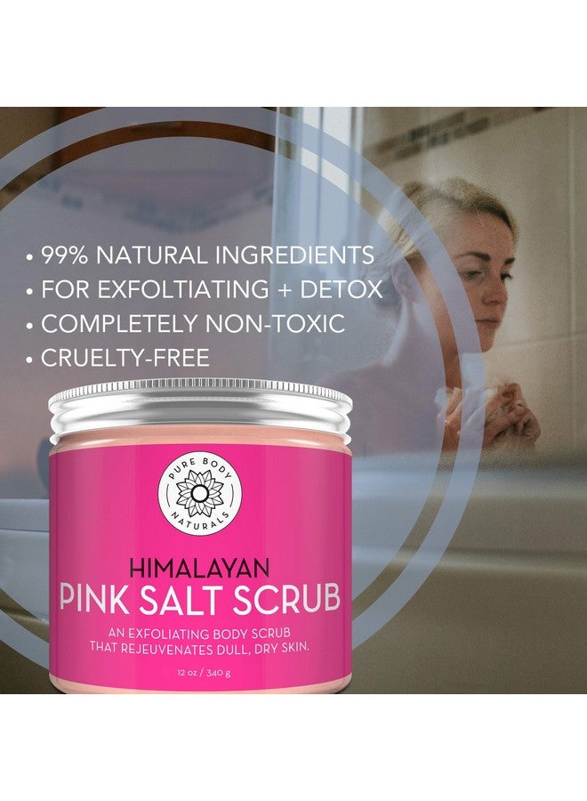 بيور بدي ناتشورالز مقشر ملح الهيمالايا من بيور بودي ناتشورالز، ١٢ أونصة | مقشر طبيعي للوجه والجسم واليدين والقدمين والبشرة | ملح وردي مقشر للوجه مع زيت اللوز الحلو وزيت الجوجوبا وفيتامين هـ والصبار - Image 5