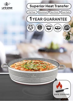 Life Smile 12-Piece Granite Cookware Set Kitchen Pots and Pans Set Includes Stock Pots, Low Pot and Double Grill Pan Non Stick Cookware Sets Healthy 100% PFOA & PFAS Free  - Image 5