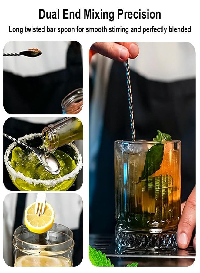 Supvox® 3 Piece Stainless Steel Cocktail Shaker Bar Set-Dual Function Bar Spoon, Muddler & 15/30ml Peg Measurer, Cocktail Shaker Set at Home or Parties Professional Bartender Kit for Making Mojito Mix - Image 3