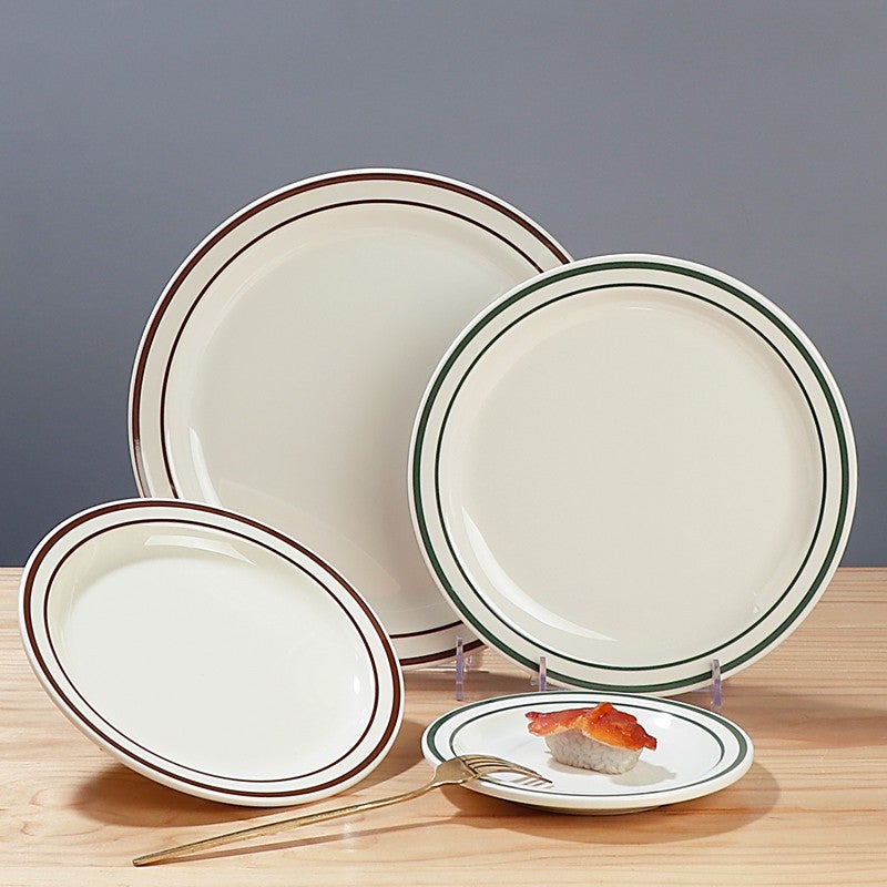 Melamine Commercial Round Plate Imitation Porcelain Restaurant El Cooking Plate Restaurant Pot Rice Cold Dish Plate Tableware - Image 2