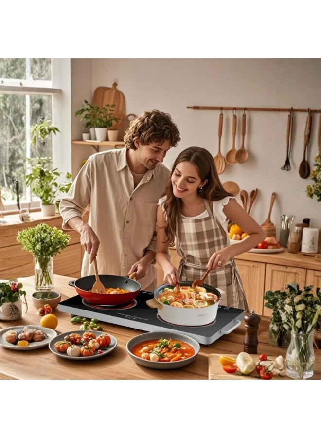 Silver Crest SC-21 7000W Dual Burner Infrared Cooker with Ceramic Crystal Plate, Digital LED Display, Touch Sensor Controls, Adjustable Temperature Settings, Safe Waterproof Body for Home and Commercial Kitchen Use - Image 5