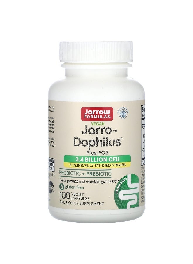 jarrow formulas - Jarrow Formulas, Vegan Jarro-Dophilus Plus FOS, 100 Veggie Capsules - Image 1