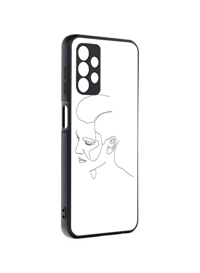 Okteq TPU Protection and Hybrid Rigid Clear Back Cover Case Male Face for Samsung Galaxy A13 4G - Image 1