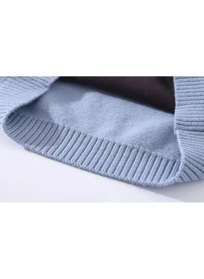 LITTLE SURPRISE BOX Light Blue, Little Man Tie Print Kids Cardigan Sweater, Round Neck