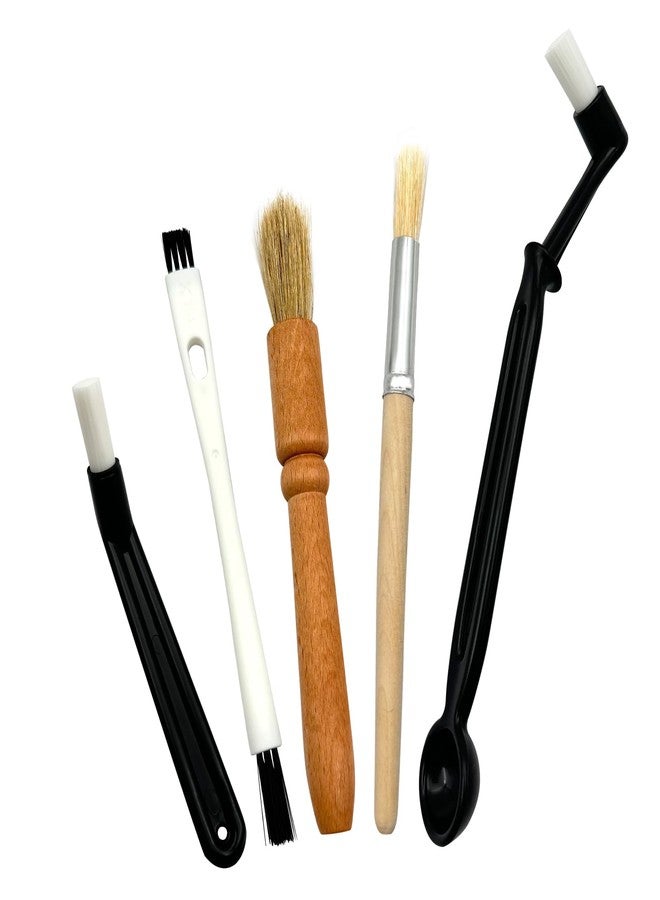 Zalaxt Coffee Brush Set with Wooden and Nylon Brushes for Coffee Machine Cleaning, Professional Espresso Brush Set with Nylon Espresso Brushes Wooden Coffee Grinder Cleaning Brushes - Image 1