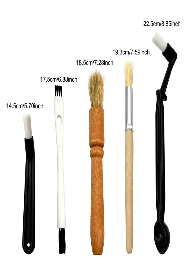 Zalaxt Coffee Brush Set with Wooden and Nylon Brushes for Coffee Machine Cleaning, Professional Espresso Brush Set with Nylon Espresso Brushes Wooden Coffee Grinder Cleaning Brushes - Image 5