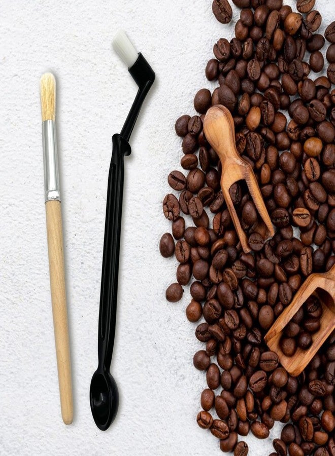 Zalaxt Coffee Brush Set with Wooden and Nylon Brushes for Coffee Machine Cleaning, Professional Espresso Brush Set with Nylon Espresso Brushes Wooden Coffee Grinder Cleaning Brushes - Image 2