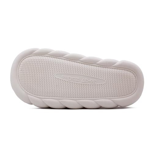 VRITRAZ Women’s Cute Cat Plush Winter Slippers | Warm Cozy Anti-Skid Footwear for Bedroom & Living Room | Comfortable Winter Shoes for Women (Beige, Size 7) - Image 3