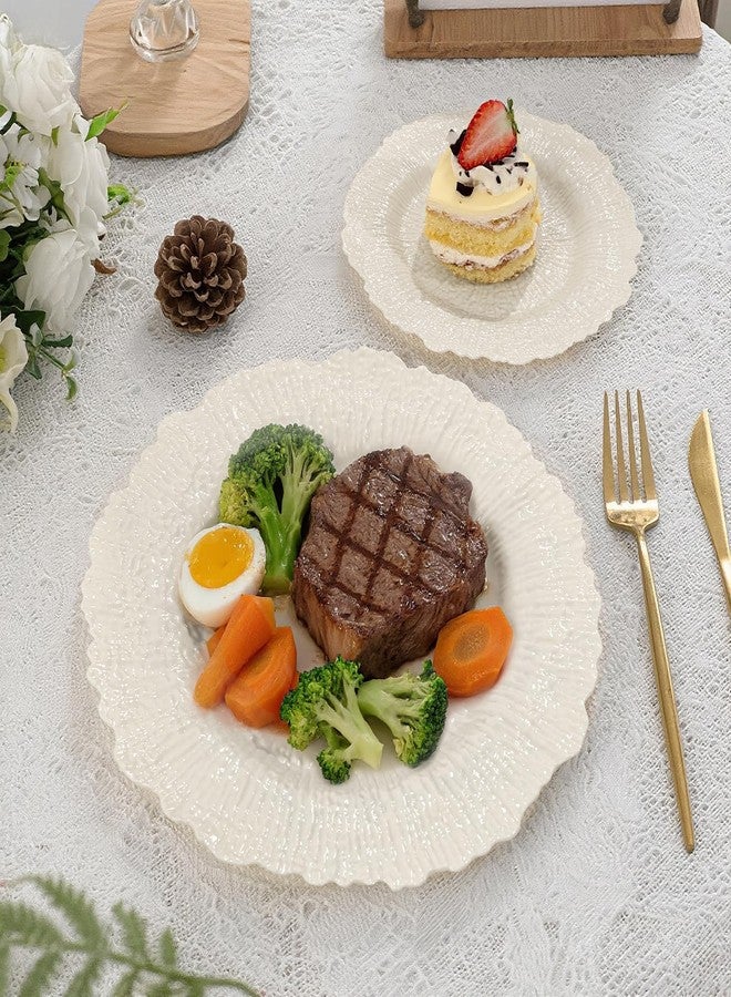 SUT 60 Pcs Ivory Plastic Plates, Disposable Plates for 30 Guests include 10 inch Dinner Plate and 7 inch Dessert Plate, Ivory Plate Disposable Heavy Duty for Party/Birthday/Wedding - Image 4
