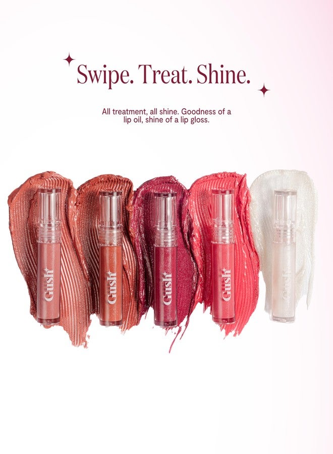 Gush Beauty Glaze Lip Oil Gloss High Shine & Hydrating Pink Gloss | Lightweight & Non Sticky | Vegan & Paraben Free | Toxin Free - Candy glaze 2.8ml (Wine'oclock) - Image 5