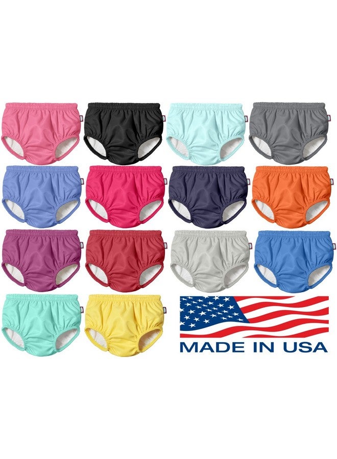 سيتي ثريدز غطاء حفاضات سباحة للأطفال والبنات مصنوع في الولايات المتحدة الأمريكية، قابل لإعادة الاستخدام ومضاد للتسرب، مناسب لدروس السباحة على الشاطئ، أزرق داكن، مقاس 2T - Image 2