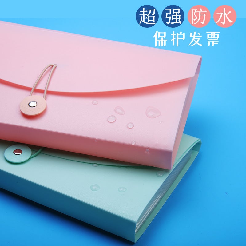 Plastic Bill Storage Bag Accordion Bag Document Bill Storage Box Multi-Layer File Bag A4 Test Paper Storage Bag Portable - Image 2