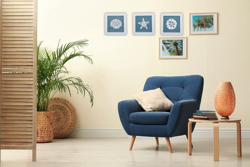 CSWLJS Ocean Theme Wall Decor Set of 3 7x7 in Rustic Beach Decor 3D Starfish Seashell and Sand Dollar Wooden Beach Bathroom Decor Ocean Coastal Theme Decor for Lake House Home Room Nautical Gifts - Image 3