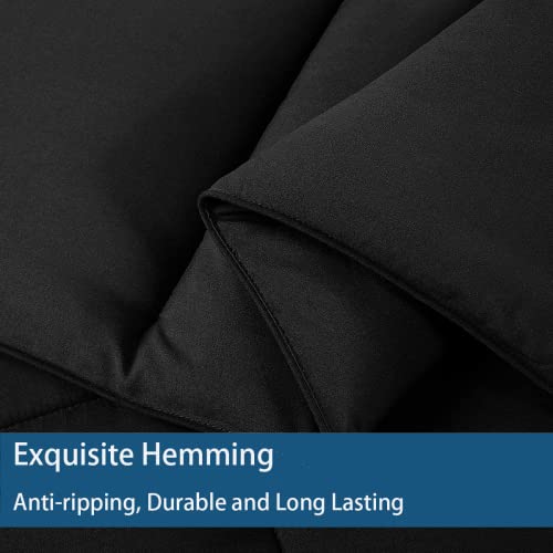 cozy night Cozynight Down Alternative Comforter-All Season King Comforters Duvet Insert with Corner Tabs-Breathable-Box Stitched Reversible Black Comforter 106x90 inches - Image 5