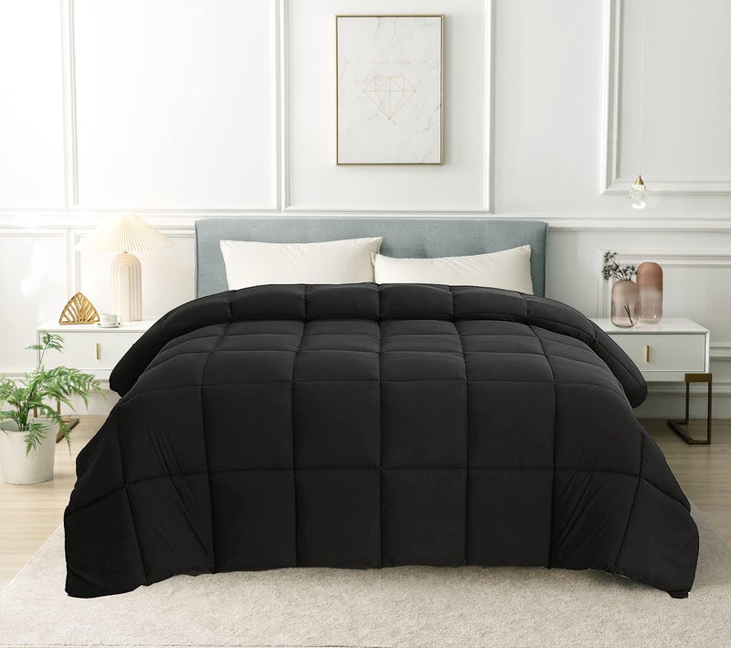 cozy night Cozynight Down Alternative Comforter-All Season King Comforters Duvet Insert with Corner Tabs-Breathable-Box Stitched Reversible Black Comforter 106x90 inches - Image 1