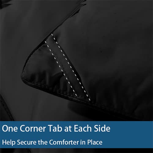 cozy night Cozynight Down Alternative Comforter-All Season King Comforters Duvet Insert with Corner Tabs-Breathable-Box Stitched Reversible Black Comforter 106x90 inches - Image 4