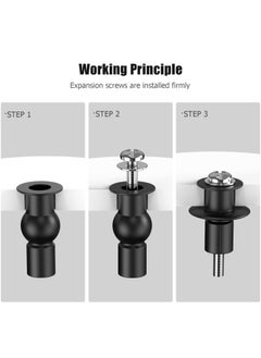 SANMUGEED Toilet Seat Fitting 4Pcs, Ancable Toilet Seat Screws Fixings Toilet Seat Hinges Expanding Rubber Top Nuts Screw Fixings Fix WC Blind Hole Fittings  - Image 3