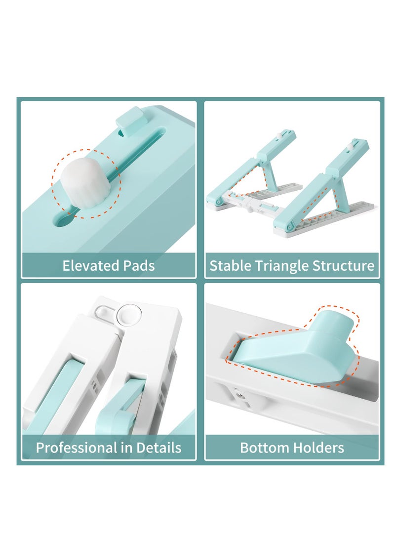 SYOSI Collapsible Laptop Stand - Ergonomic Foldable Notebook Holder, Compatible with 12-16”Laptops with Phone Tablet Stand, 6 Support Angles  - Image 2