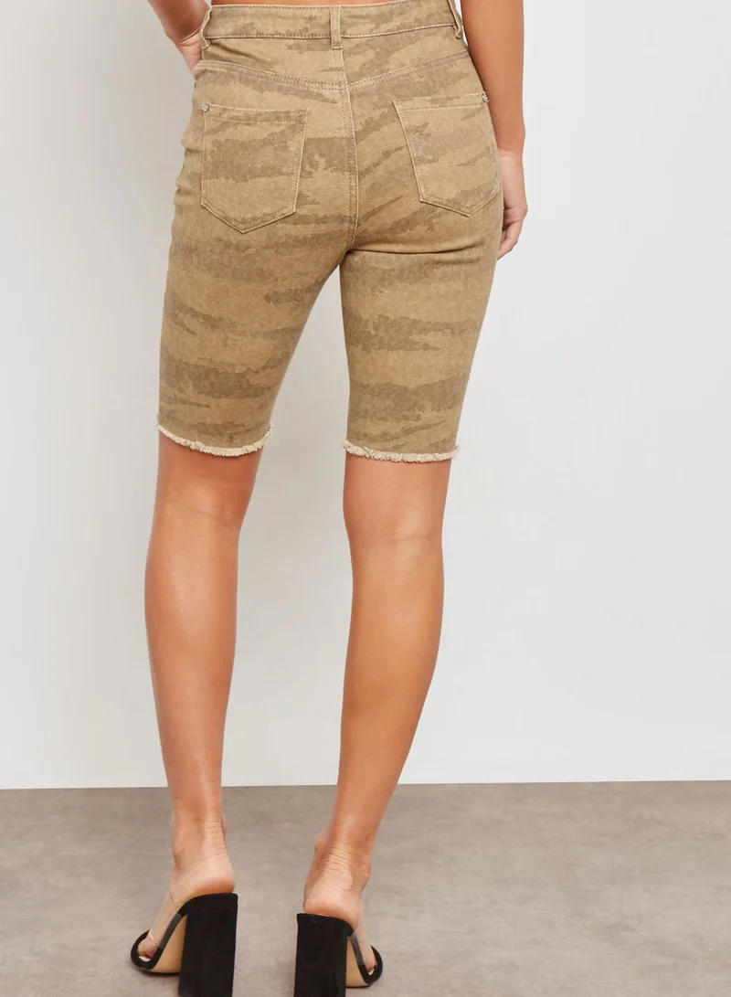 Missguided Camo Denim Cycling Short Co-ord