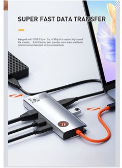 Fearlex USB C Docking Station with 100W PD Charging Port | Multiport 6 in 1 USB C Hub with HDMI 4K30Hz Adapter, 3 USB-A Data Ports(5.0Gbps) and RJ45(1000 Mbps) Port  - Image 3