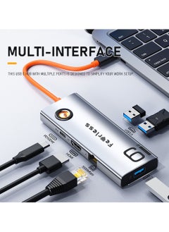 Fearlex USB C Docking Station with 100W PD Charging Port | Multiport 6 in 1 USB C Hub with HDMI 4K30Hz Adapter, 3 USB-A Data Ports(5.0Gbps) and RJ45(1000 Mbps) Port  - Image 2
