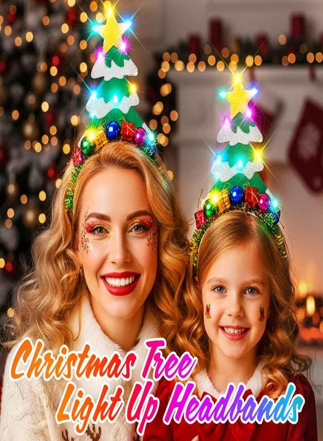 Unicra Christmas Tree Headbands Light Up Christmas Headband Xmas Holiday Hair Accessories for Women - Image 3